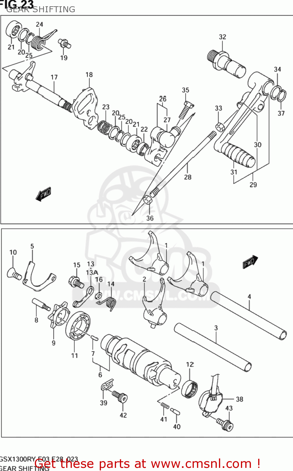 GEAR SHIFTING GSX1300RZ HAYABUSA 2002 (K2) USA (E03)