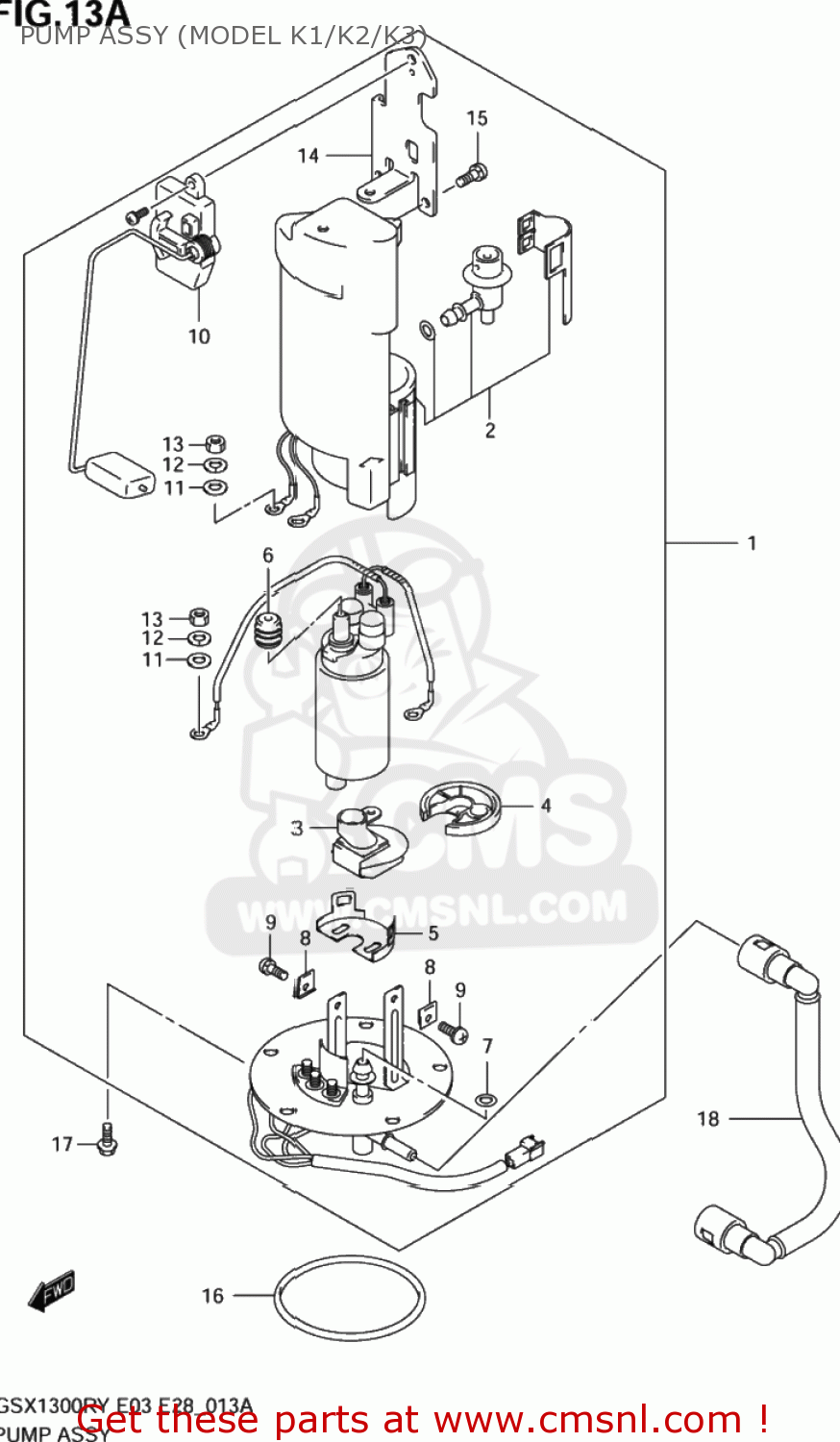PUMP ASSY (MODEL K1/K2/K3) GSX1300RZ HAYABUSA 2002 (K2) USA (E03)