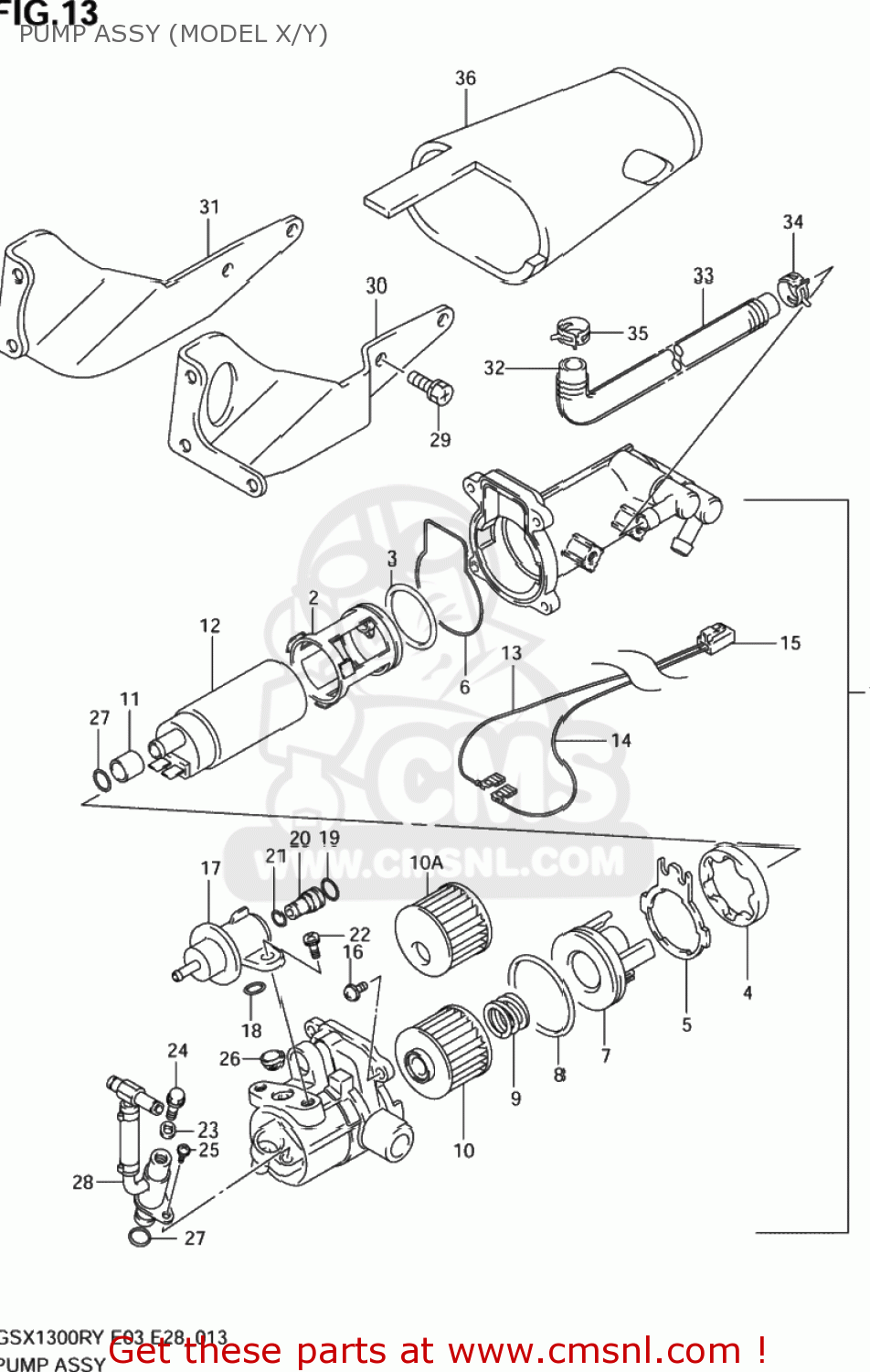 PUMP ASSY (MODEL X/Y) GSX1300RZ HAYABUSA 2002 (K2) USA (E03)