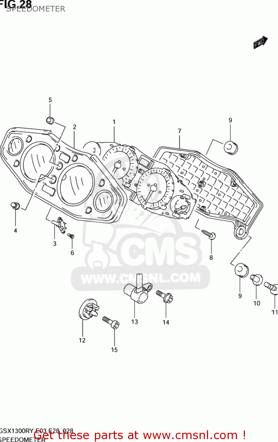 SPEEDOMETER GSX1300RZ HAYABUSA 2002 (K2) USA (E03)