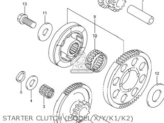 STARTER CLUTCH (MODEL X/Y/K1/K2) - GSX1300RZ HAYABUSA 2002 (K2) USA (E03)