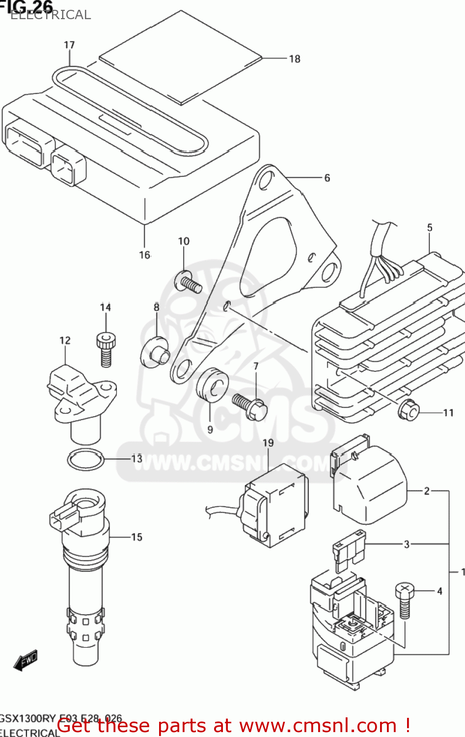 ELECTRICAL GSX1300RZ HAYABUSA 2003 (K3) USA (E03)
