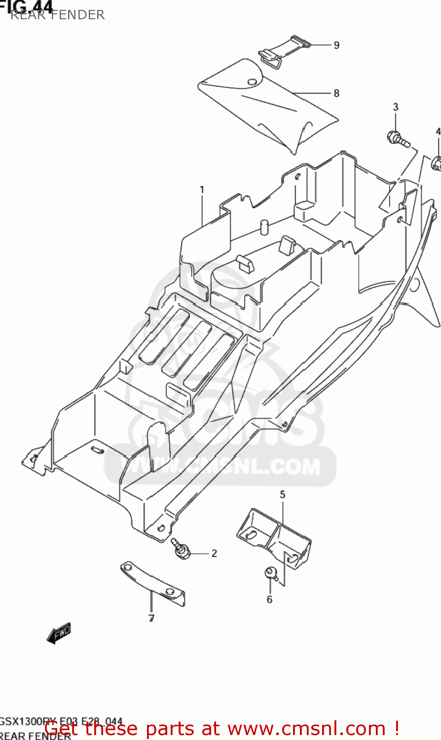 REAR FENDER GSX1300RZ HAYABUSA 2003 (K3) USA (E03)
