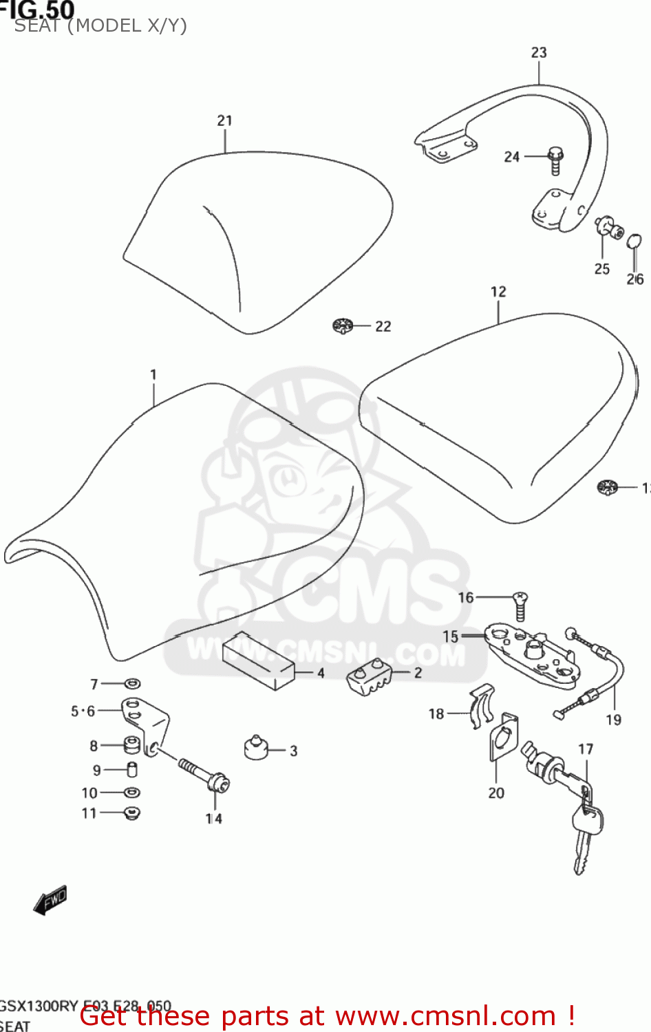 SEAT (MODEL X/Y) GSX1300RZ HAYABUSA 2003 (K3) USA (E03)