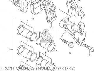 FRONT CALIPERS (MODEL X/Y/K1/K2) - GSX1300RZ HAYABUSA 2003 (K3) USA (E03)