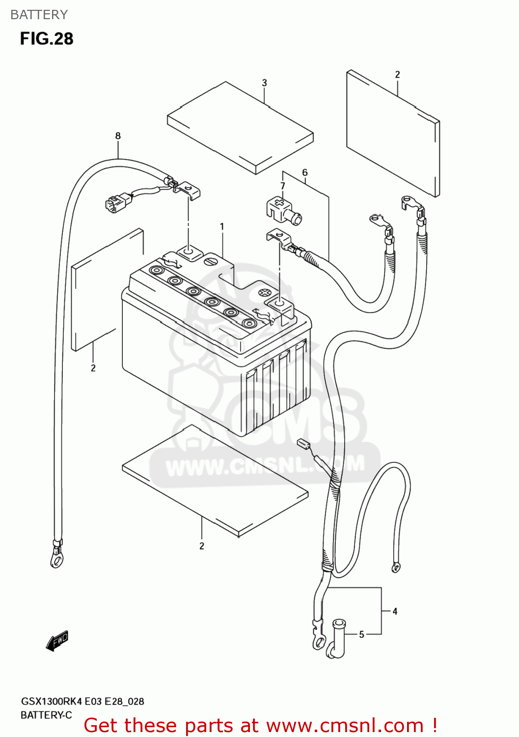 BATTERY GSX1300RZ HAYABUSA 2004 (K4) USA (E03)