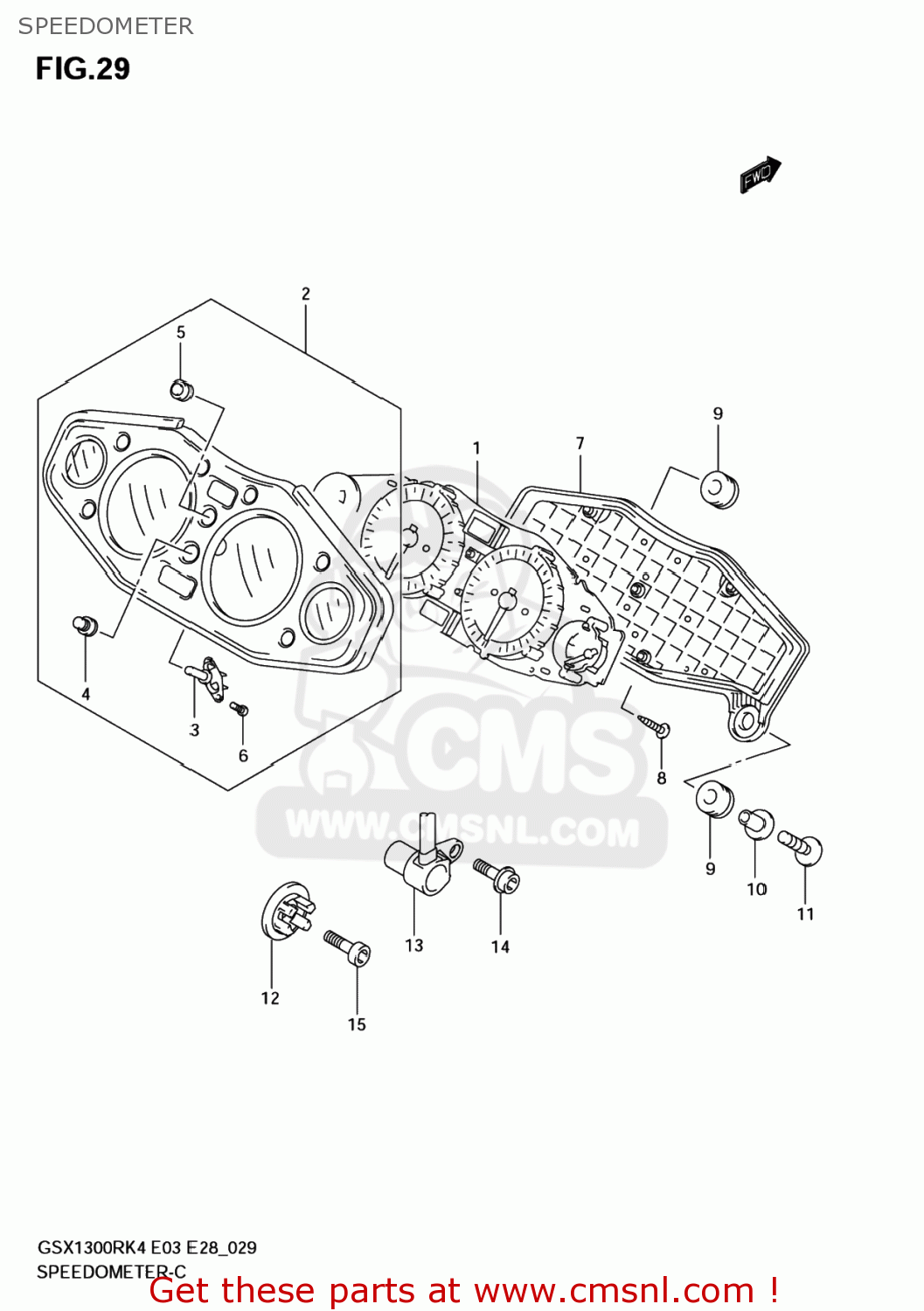 SPEEDOMETER GSX1300RZ HAYABUSA 2004 (K4) USA (E03)