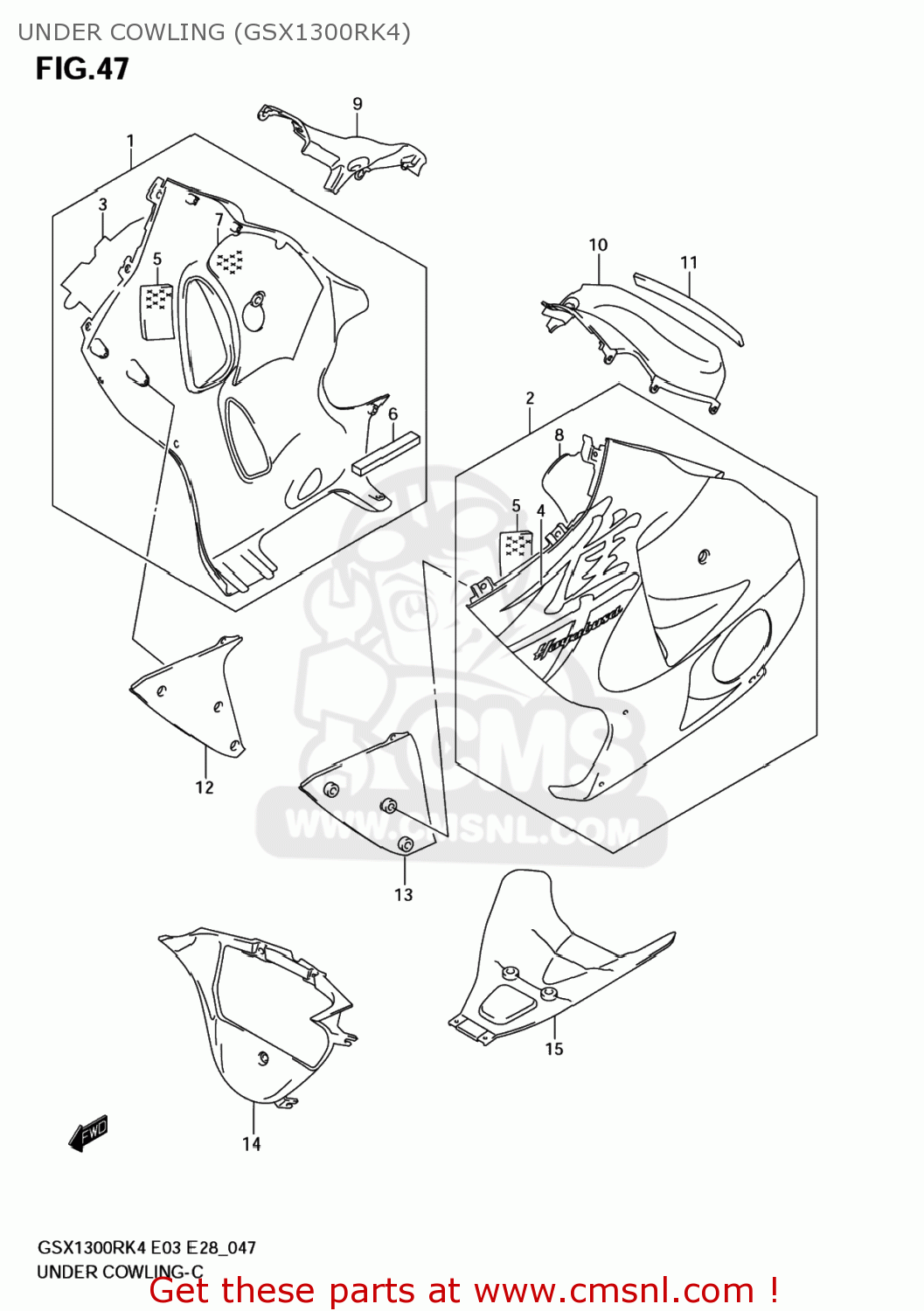 UNDER COWLING (GSX1300RK4) GSX1300RZ HAYABUSA 2004 (K4) USA (E03)