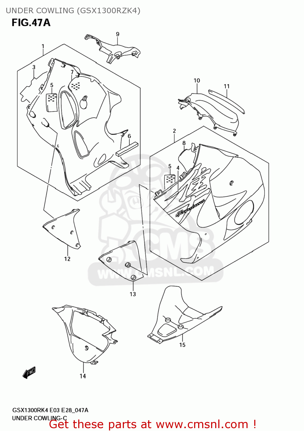 UNDER COWLING (GSX1300RZK4) GSX1300RZ HAYABUSA 2004 (K4) USA (E03)