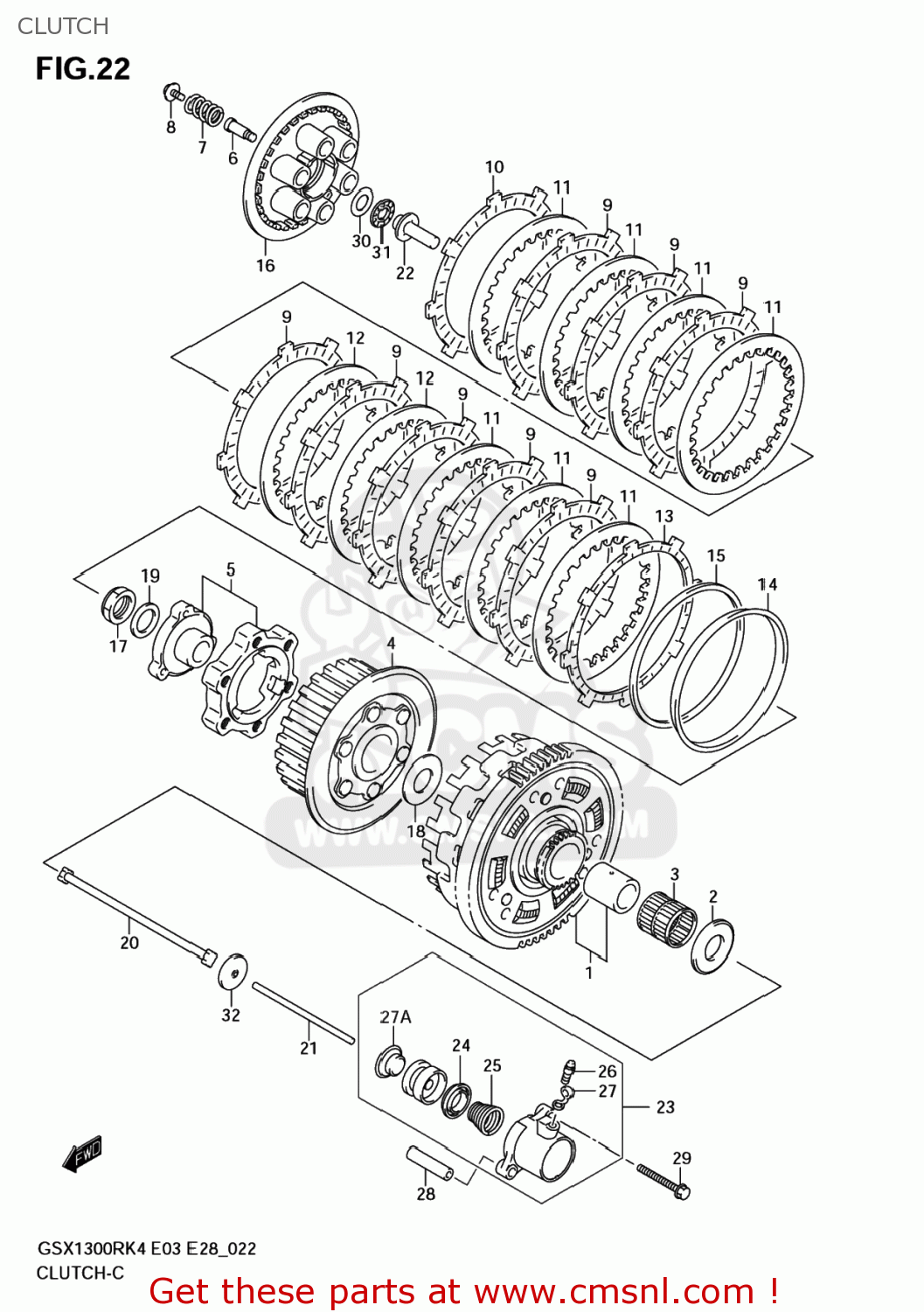 CLUTCH GSX1300RZ HAYABUSA 2005 (K5) USA (E03)