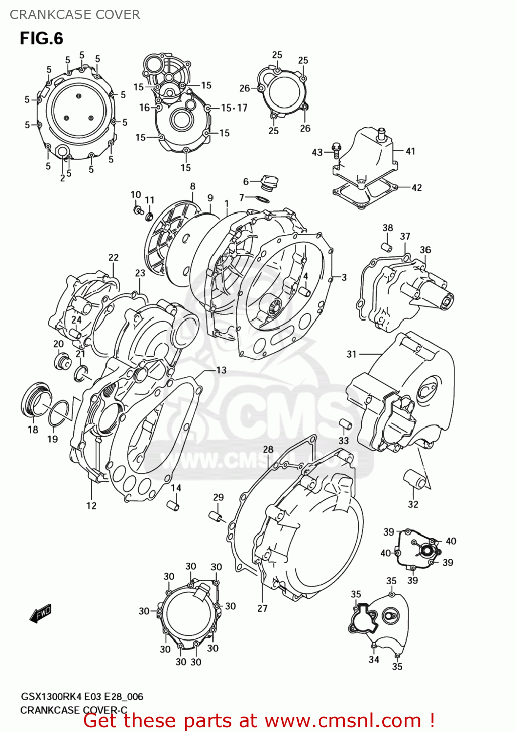 CRANKCASE COVER GSX1300RZ HAYABUSA 2005 (K5) USA (E03)
