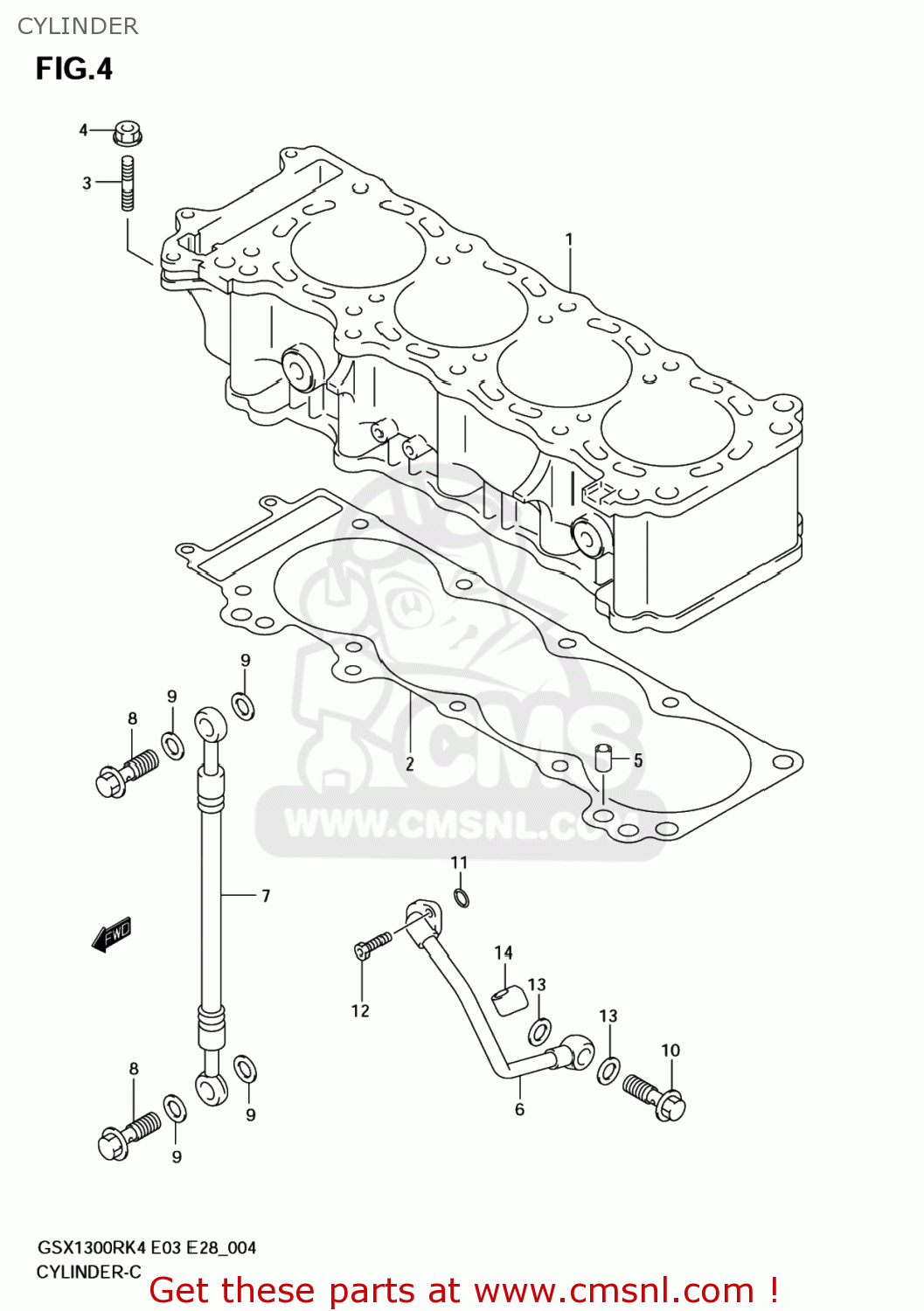 CYLINDER GSX1300RZ HAYABUSA 2005 (K5) USA (E03)