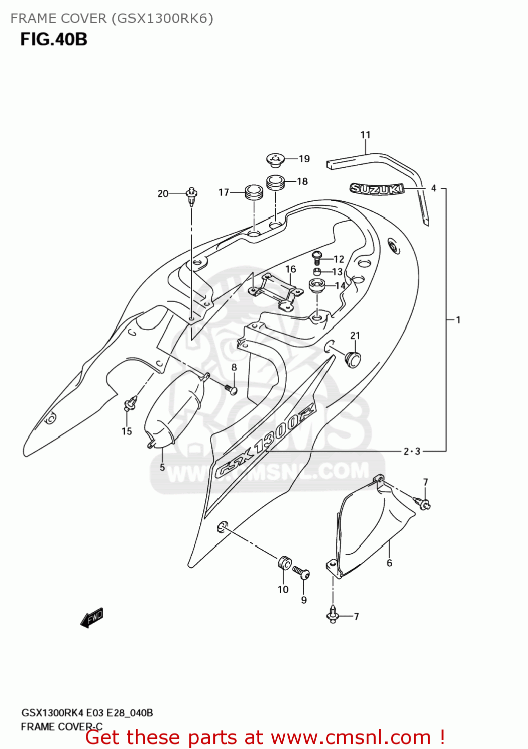 FRAME COVER (GSX1300RK6) GSX1300RZ HAYABUSA 2006 (K6) USA (E03)