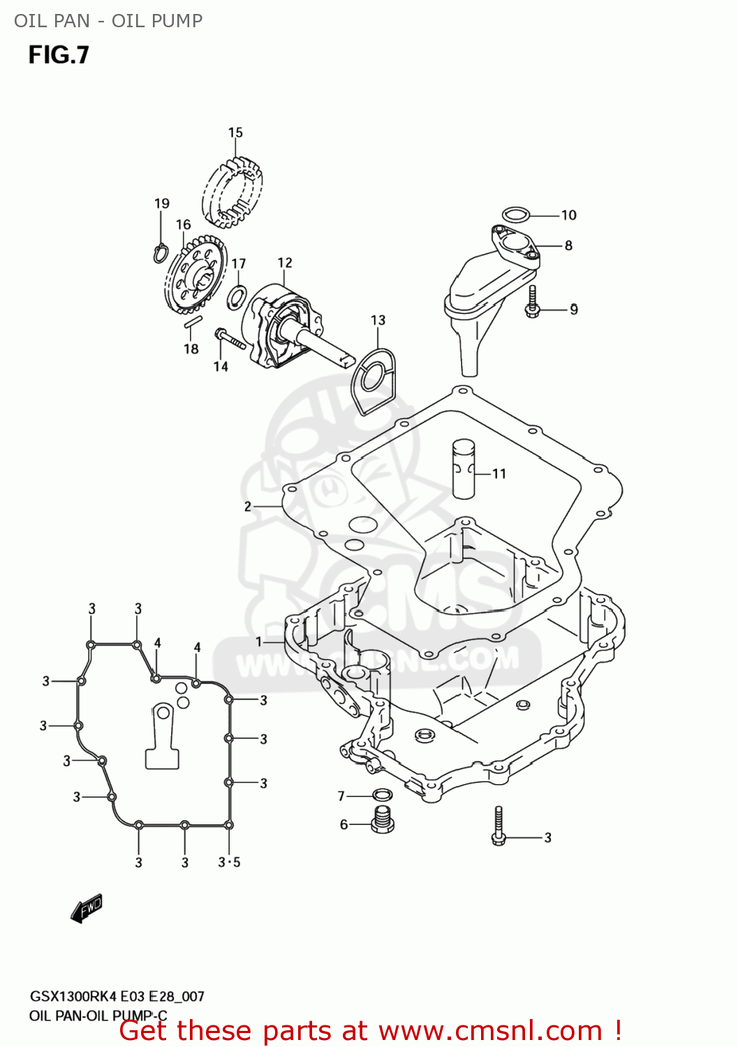 OIL PAN - OIL PUMP GSX1300RZ HAYABUSA 2006 (K6) USA (E03)