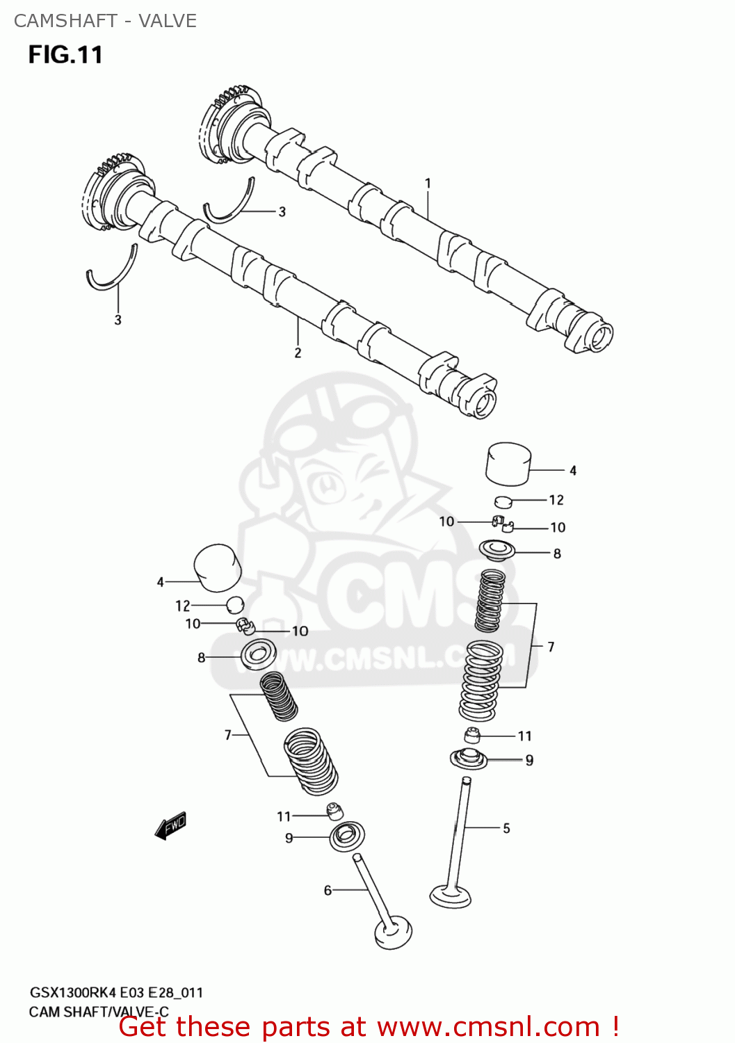 CAMSHAFT - VALVE GSX1300RZ HAYABUSA 2007 (K7) USA (E03)