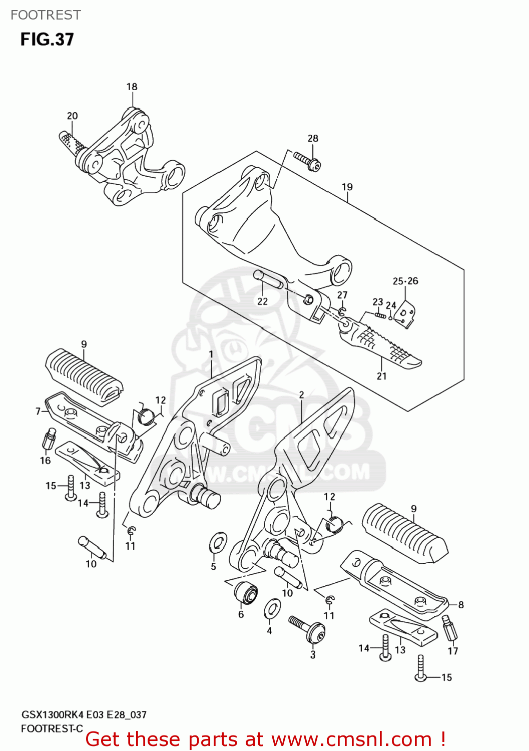 FOOTREST GSX1300RZ HAYABUSA 2007 (K7) USA (E03)