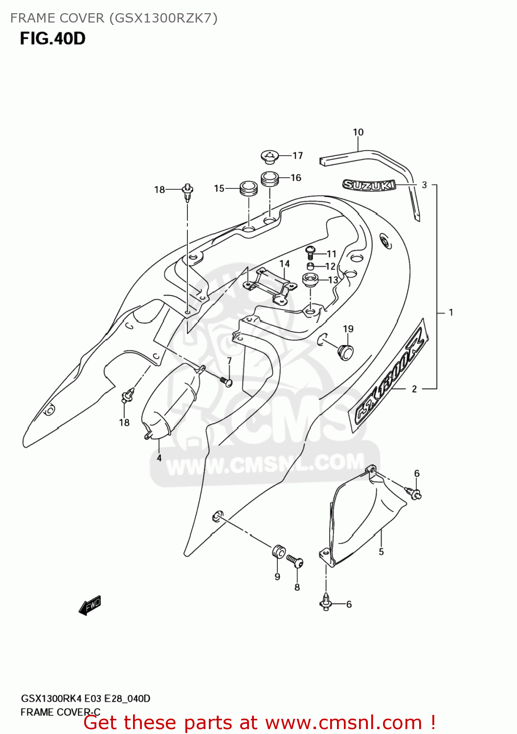 FRAME COVER (GSX1300RZK7) GSX1300RZ HAYABUSA 2007 (K7) USA (E03)