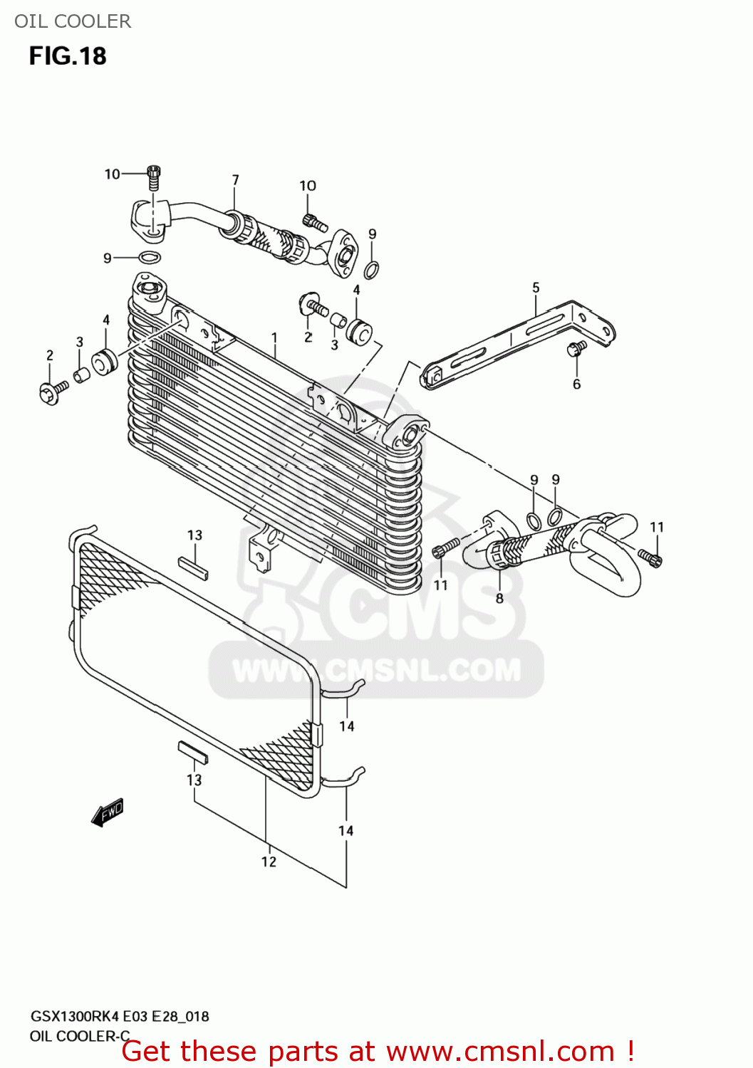 OIL COOLER GSX1300RZ HAYABUSA 2007 (K7) USA (E03)