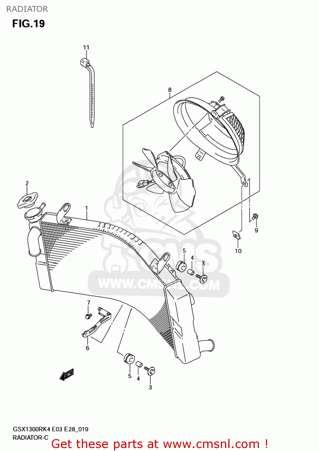 RADIATOR GSX1300RZ HAYABUSA 2007 (K7) USA (E03)