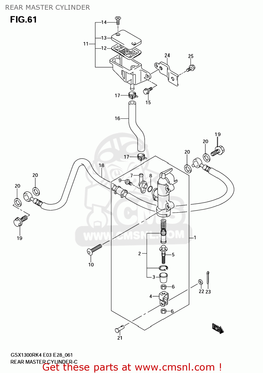 REAR MASTER CYLINDER GSX1300RZ HAYABUSA 2007 (K7) USA (E03)