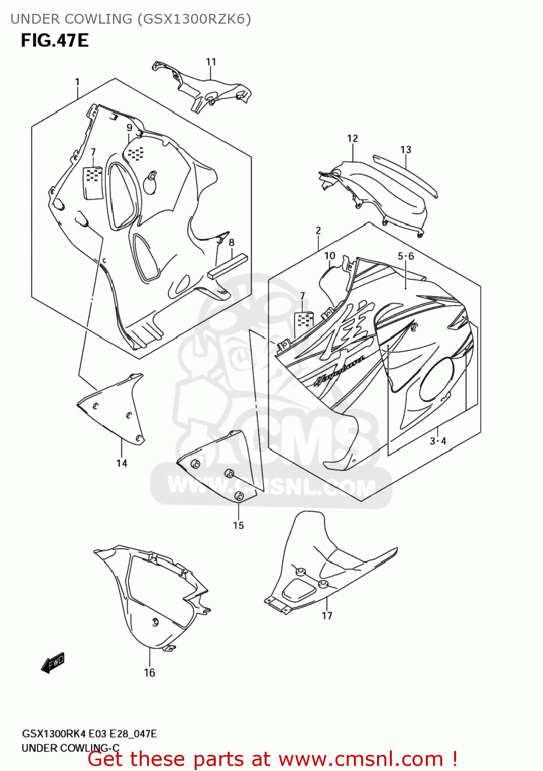 UNDER COWLING (GSX1300RZK6) GSX1300RZ HAYABUSA 2007 (K7) USA (E03)