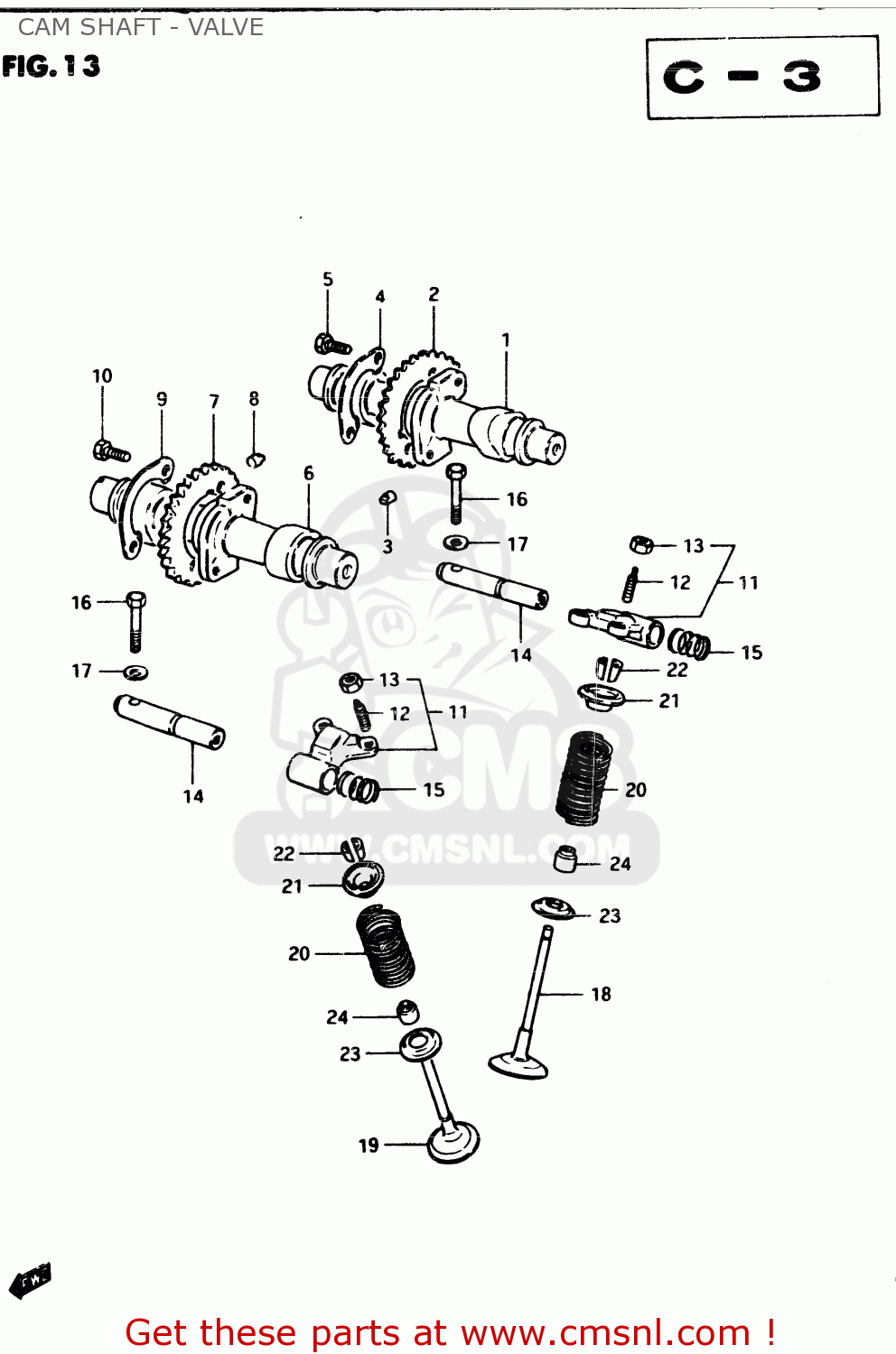CAM SHAFT - VALVE GSX250 1982 (Z) GENERAL EXPORT (E01)