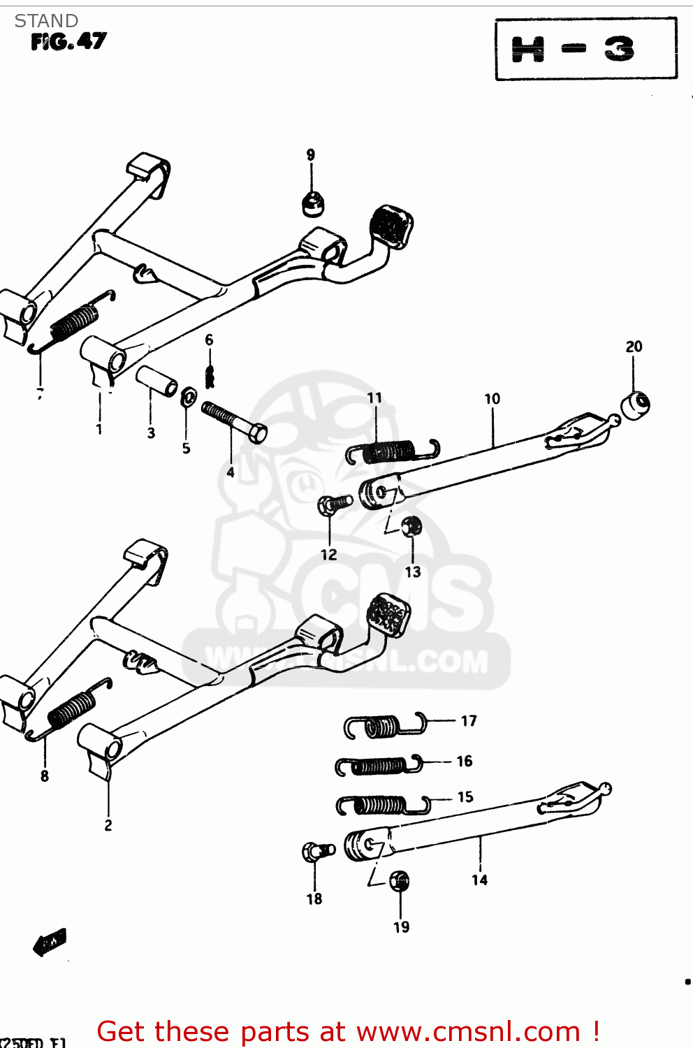 STAND GSX250 1982 (Z) GENERAL EXPORT (E01)