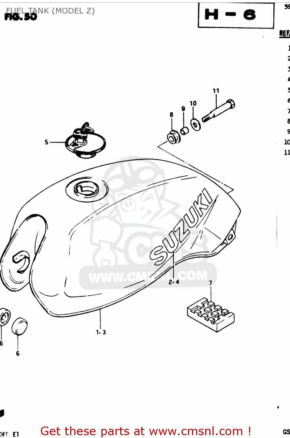 FUEL TANK (MODEL Z) GSX250 1982 (Z) GENERAL EXPORT (E01)