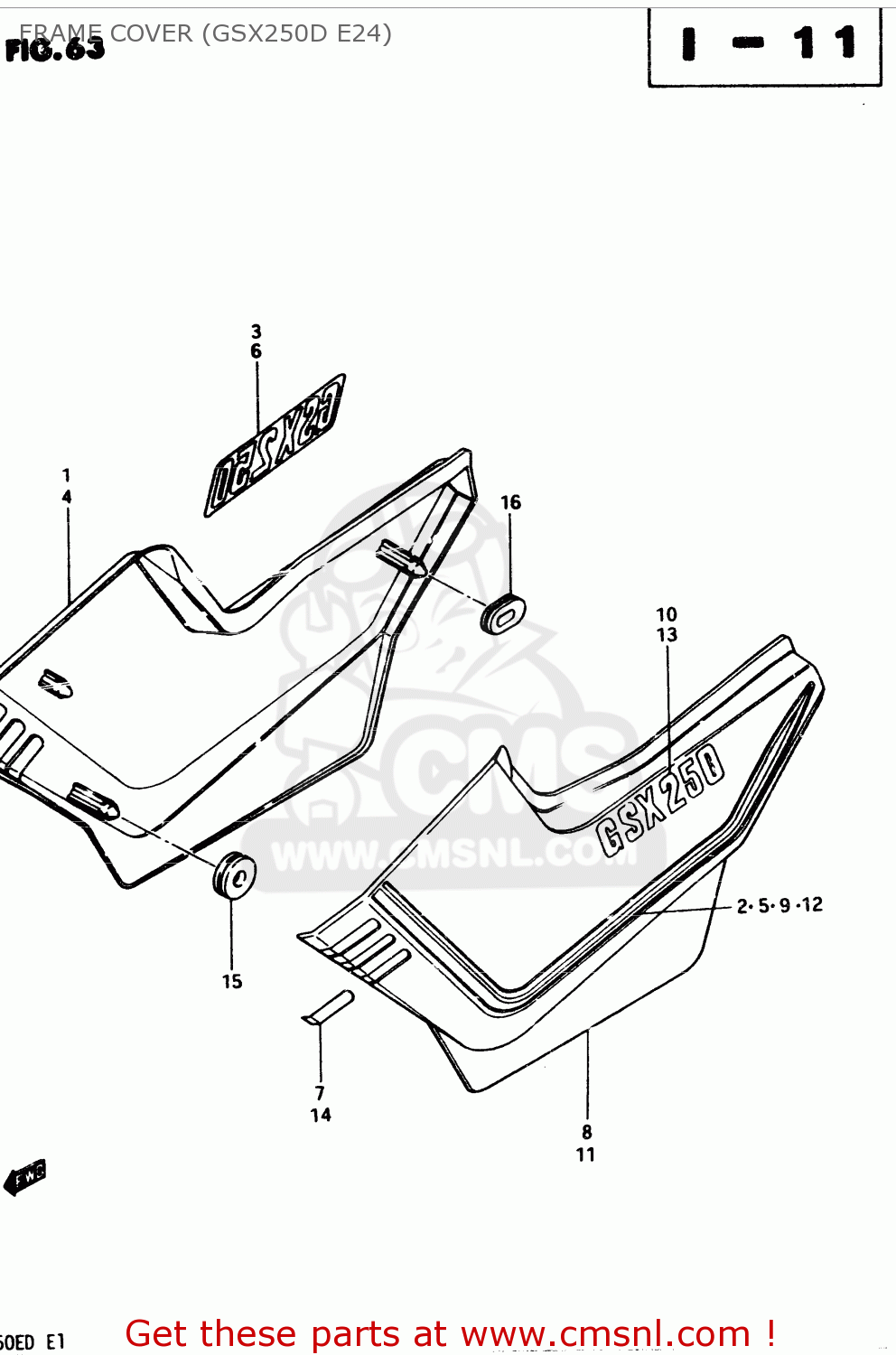 FRAME COVER (GSX250D E24) GSX250 1982 (Z) GENERAL EXPORT (E01)