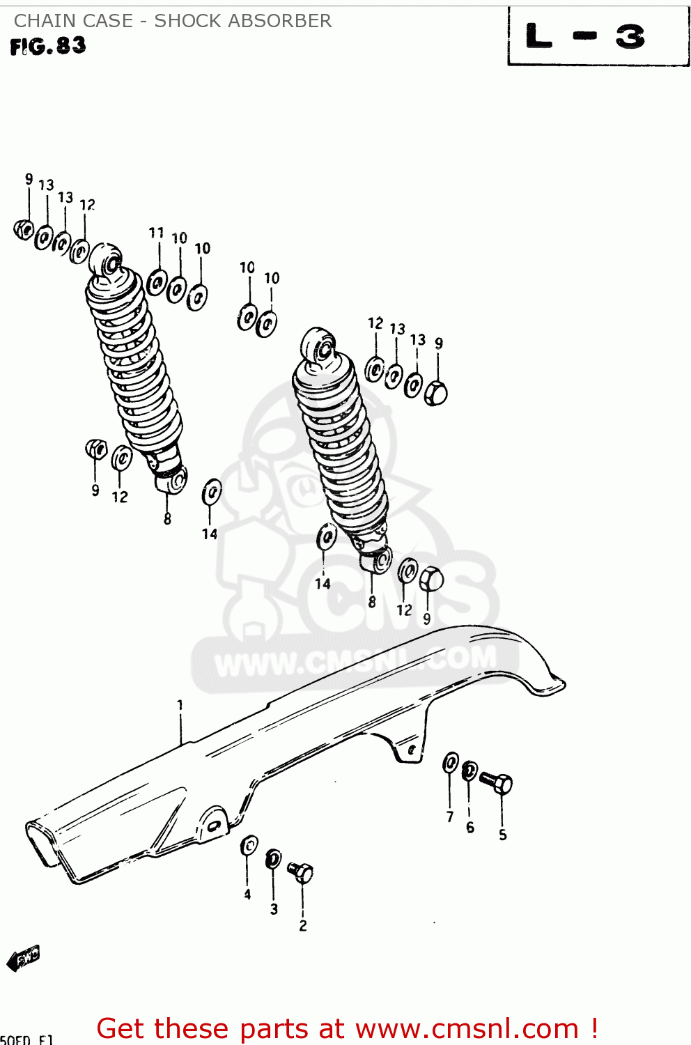 CHAIN CASE - SHOCK ABSORBER GSX250 1982 (Z) GENERAL EXPORT (E01)