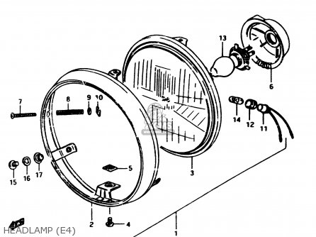 HEADLAMP (E4) - GSX250 1982 (Z) GENERAL EXPORT (E01)