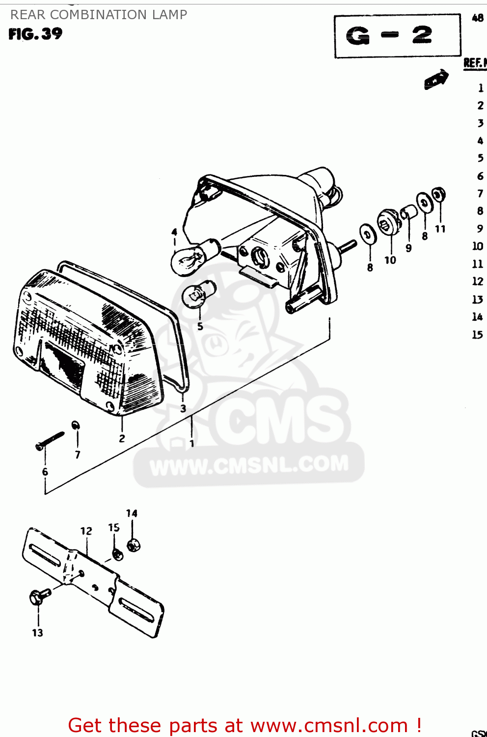 REAR COMBINATION LAMP GSX250 1983 (D) GENERAL EXPORT (E01)