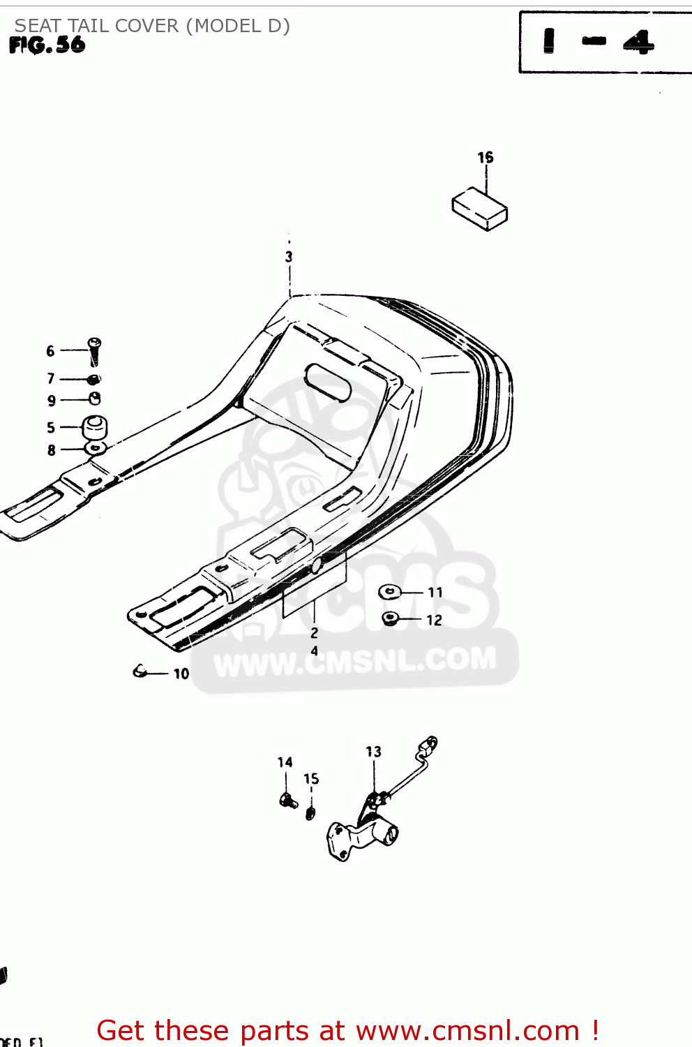 SEAT TAIL COVER (MODEL D) GSX250 1983 (D) GENERAL EXPORT (E01)