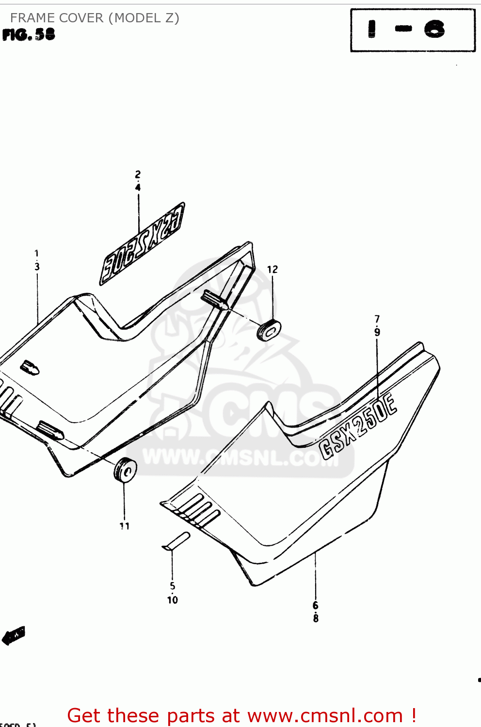 FRAME COVER (MODEL Z) GSX250 1983 (D) GENERAL EXPORT (E01)