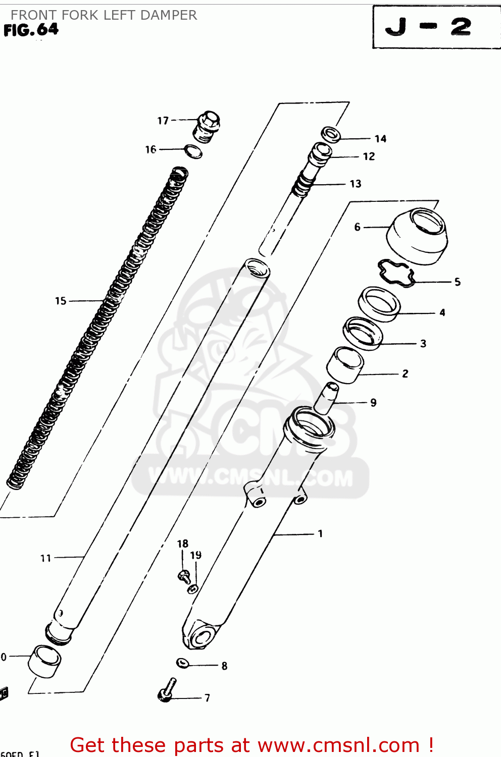 FRONT FORK LEFT DAMPER GSX250 1983 (D) GENERAL EXPORT (E01)