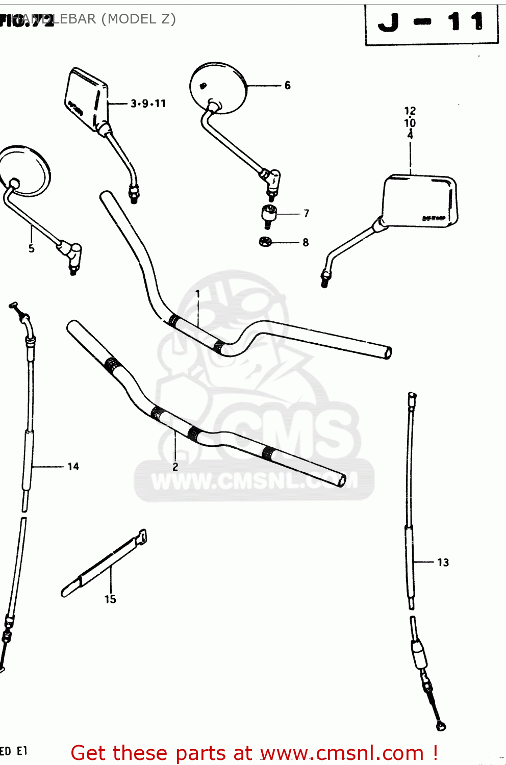 HANDLEBAR (MODEL Z) GSX250 1983 (D) GENERAL EXPORT (E01)