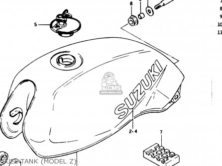 FUEL TANK (MODEL Z) - GSX250 1983 (D) GENERAL EXPORT (E01)