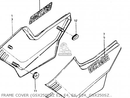 FRAME COVER (GSX250ESZ E2, E4, E6, E24, GSX250SZ E24) - GSX250 1983 (D) GENERAL EXPORT (E01)