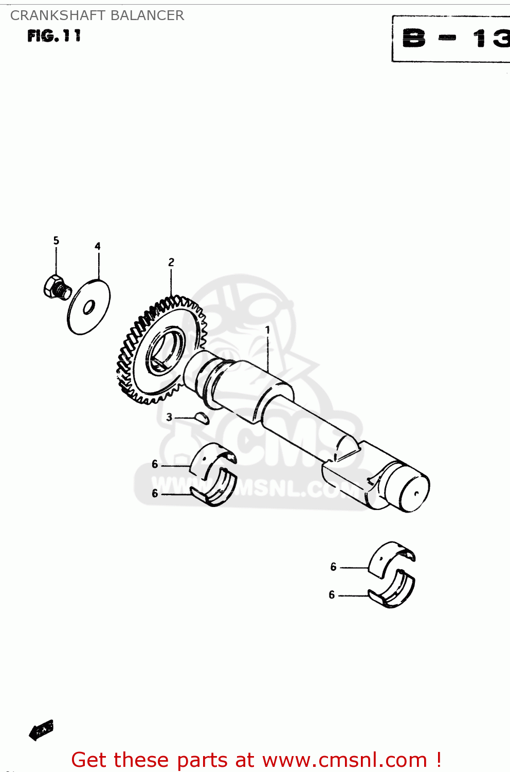 CRANKSHAFT BALANCER GSX250E 1982 (Z) GENERAL EXPORT (E01)