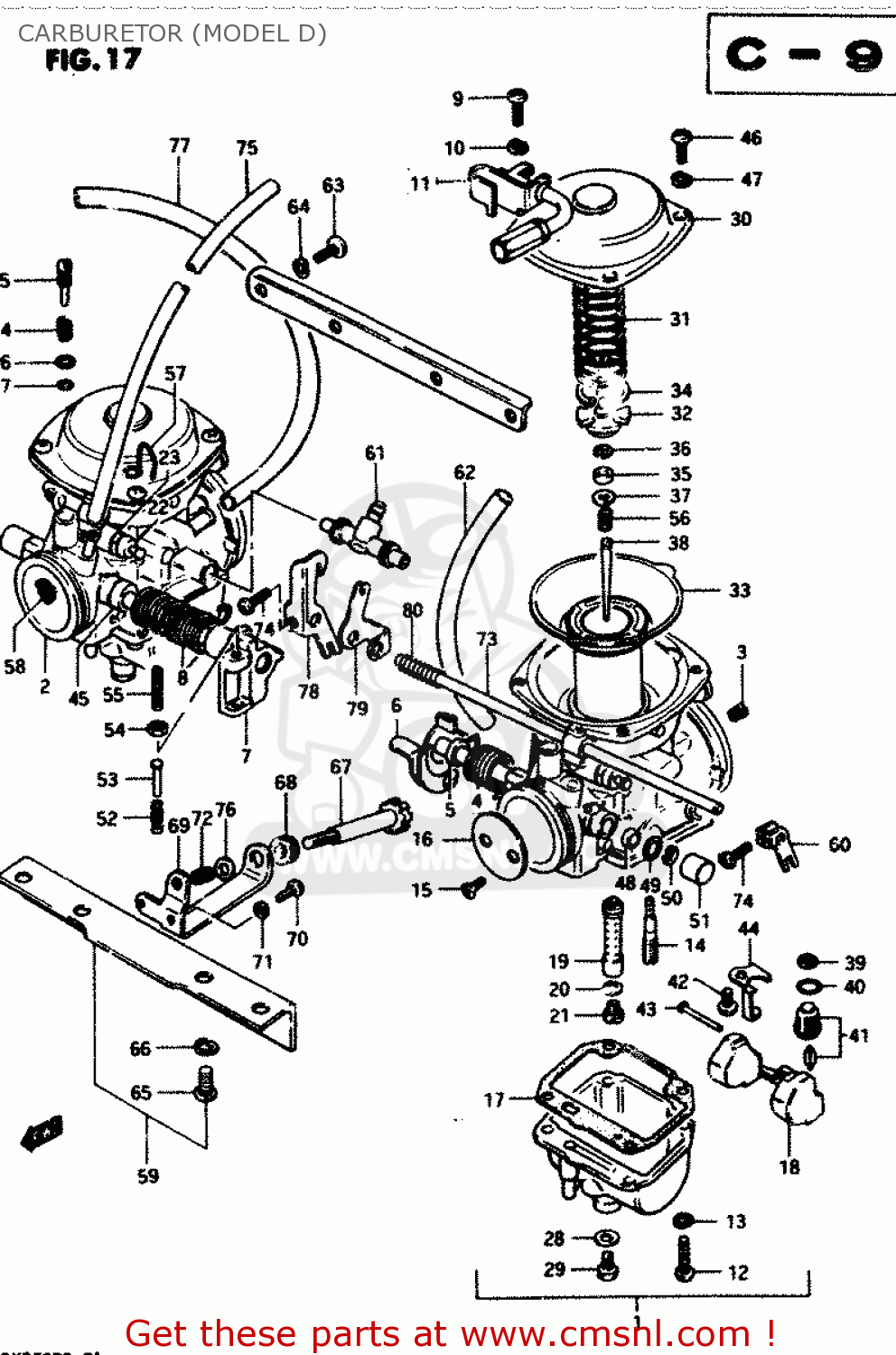 CARBURETOR (MODEL D) GSX250E 1982 (Z) GENERAL EXPORT (E01)