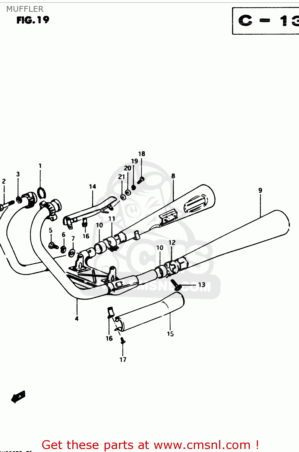 MUFFLER GSX250E 1982 (Z) GENERAL EXPORT (E01)