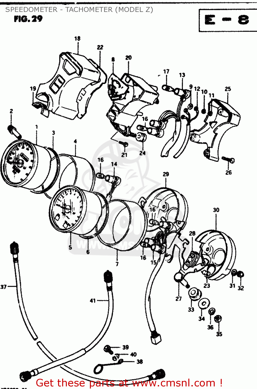 SPEEDOMETER - TACHOMETER (MODEL Z) GSX250E 1982 (Z) GENERAL EXPORT (E01)