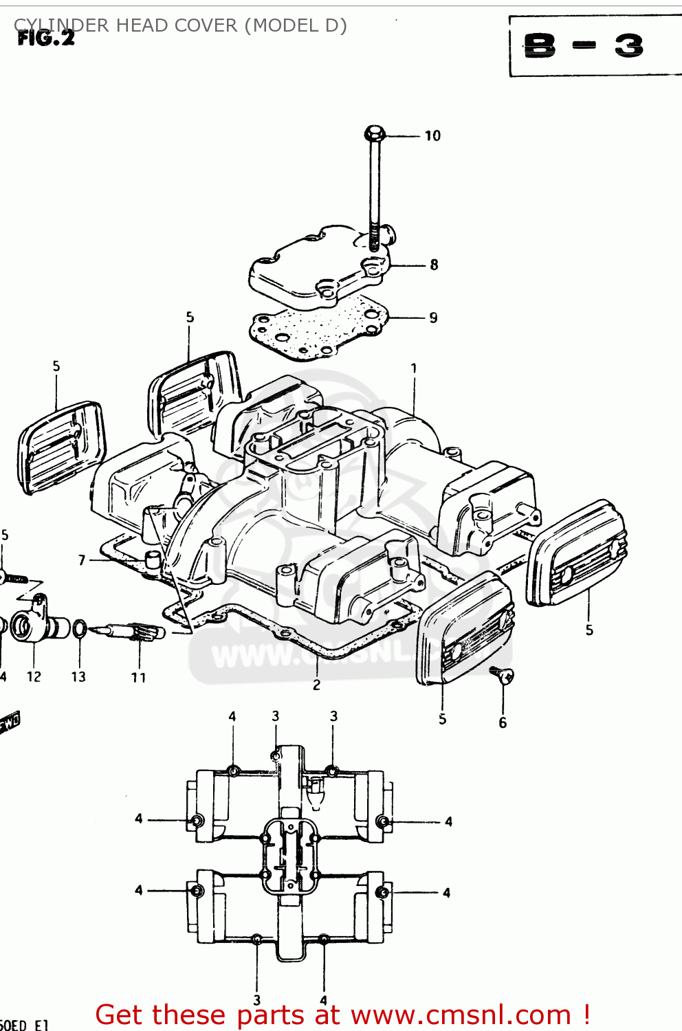 CYLINDER HEAD COVER (MODEL D) GSX250E 1982 (Z) GENERAL EXPORT (E01)