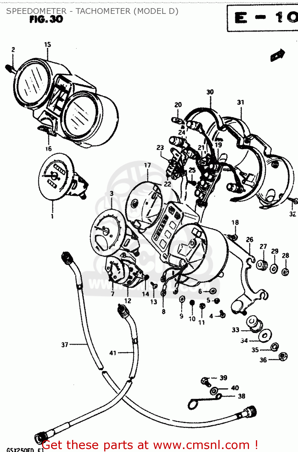 SPEEDOMETER - TACHOMETER (MODEL D) GSX250E 1982 (Z) GENERAL EXPORT (E01)