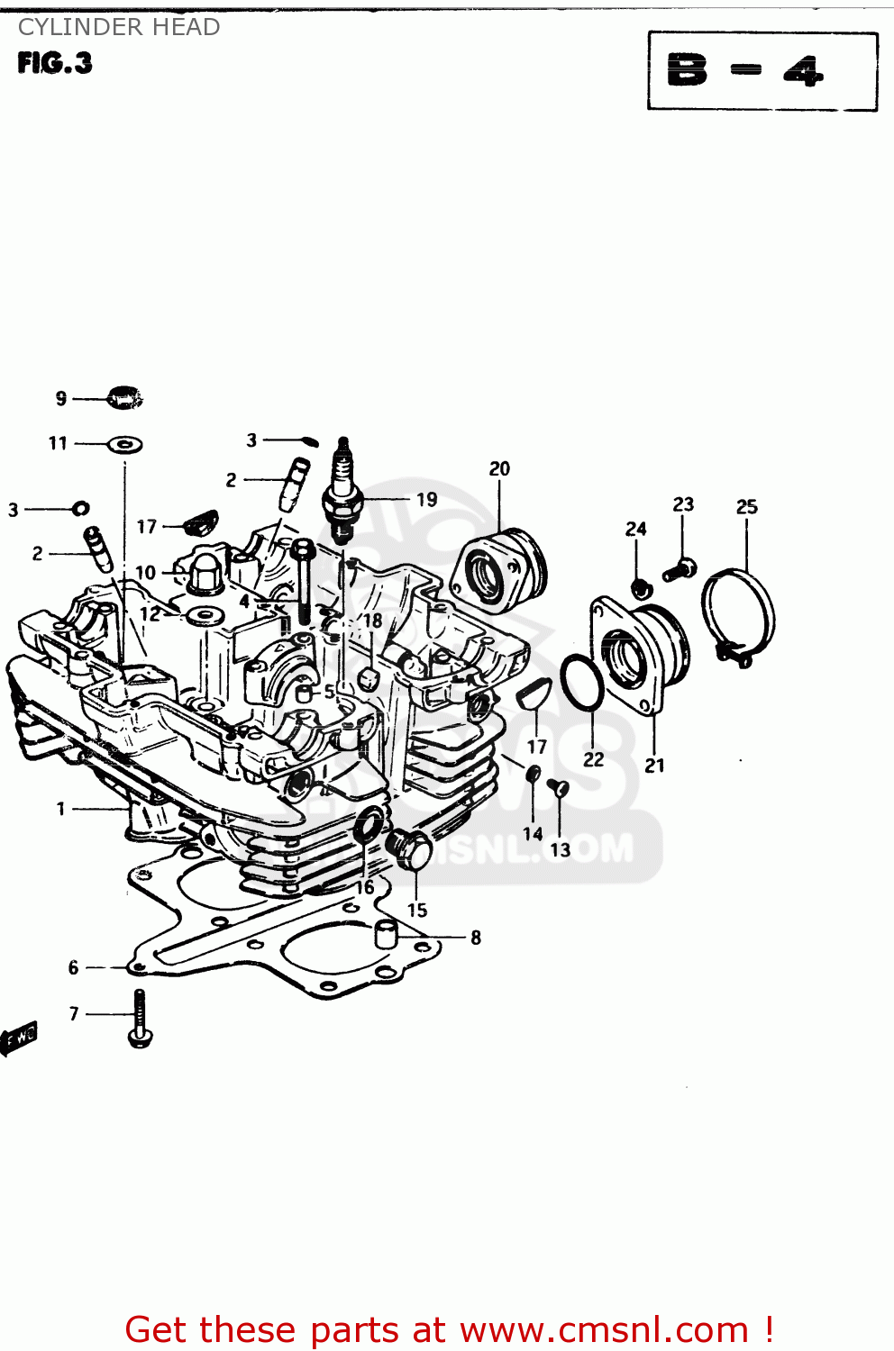 CYLINDER HEAD GSX250E 1982 (Z) GENERAL EXPORT (E01)