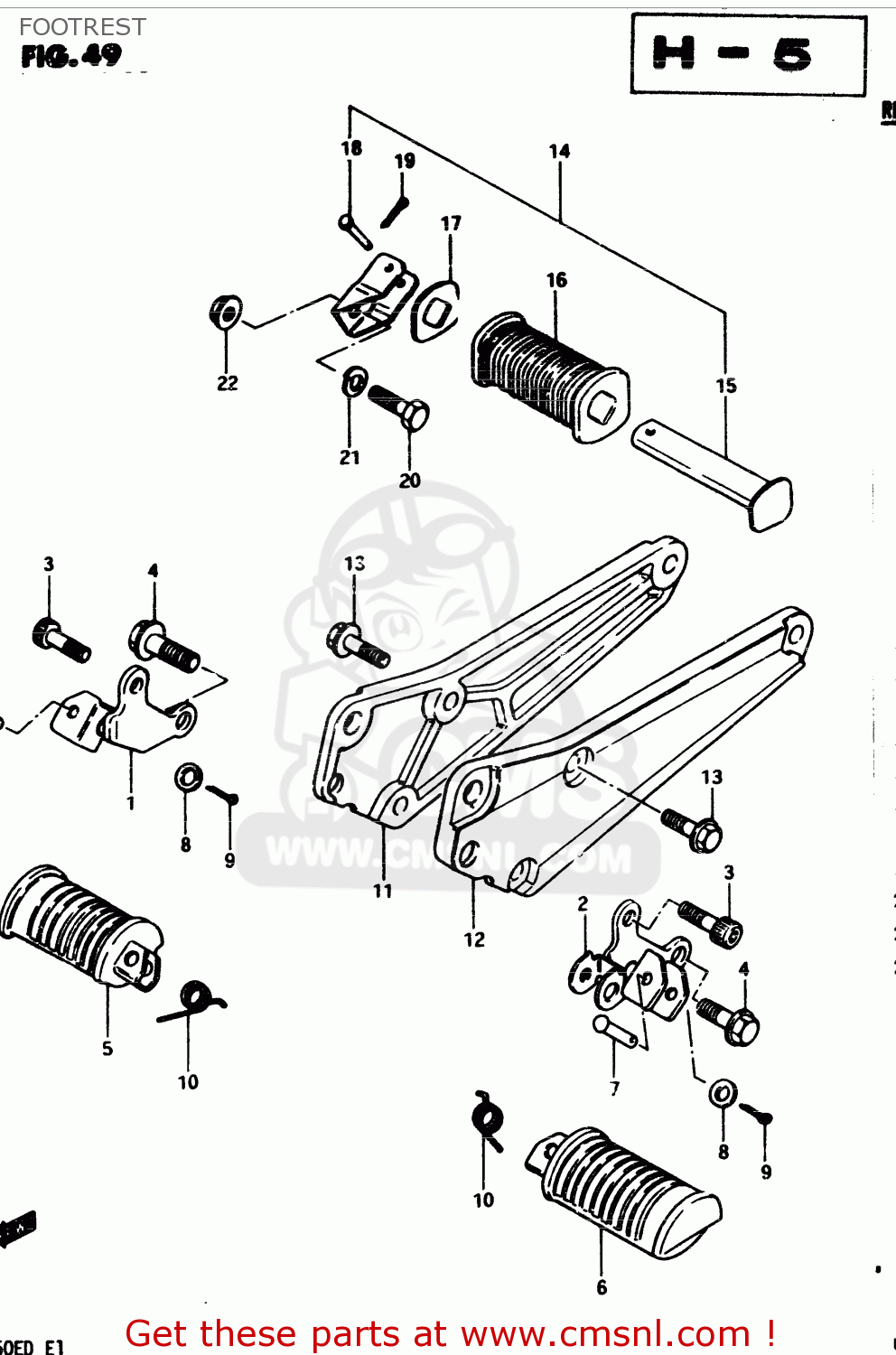 FOOTREST GSX250E 1982 (Z) GENERAL EXPORT (E01)