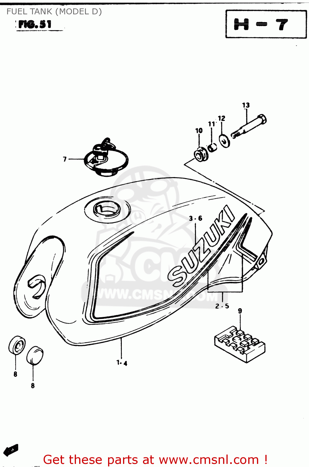 FUEL TANK (MODEL D) GSX250E 1982 (Z) GENERAL EXPORT (E01)
