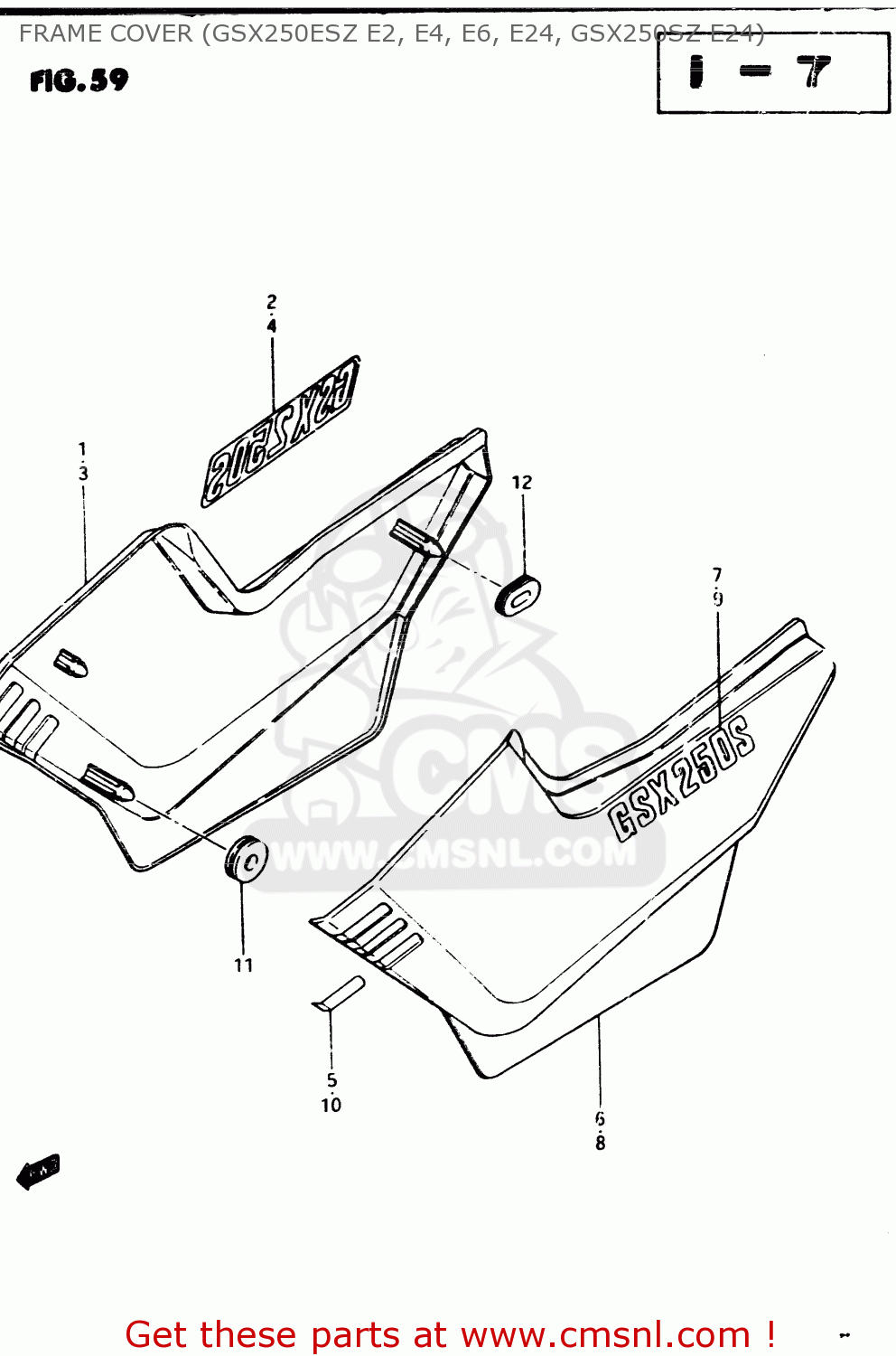 FRAME COVER (GSX250ESZ E2, E4, E6, E24, GSX250SZ E24) GSX250E 1982 (Z) GENERAL EXPORT (E01)