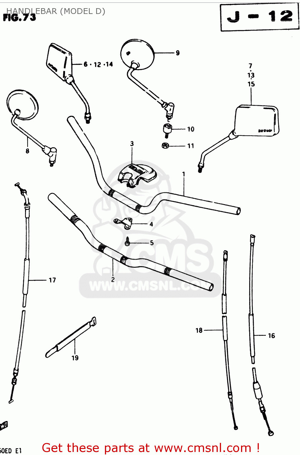 HANDLEBAR (MODEL D) GSX250E 1982 (Z) GENERAL EXPORT (E01)