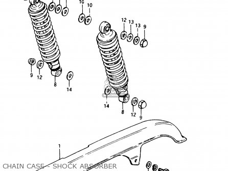CHAIN CASE - SHOCK ABSORBER - GSX250E 1982 (Z) GENERAL EXPORT (E01)